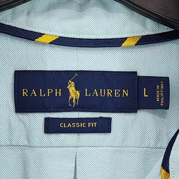 Ralph Lauren Men's 100% Cotton Classic Fit Long Sleeves Dress Shirt - L - Picture 3 of 6